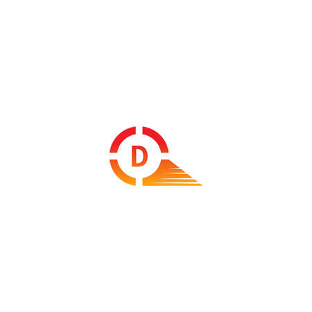 Circle D  logo letter design concept in gradient colors illustrationのイラスト素材