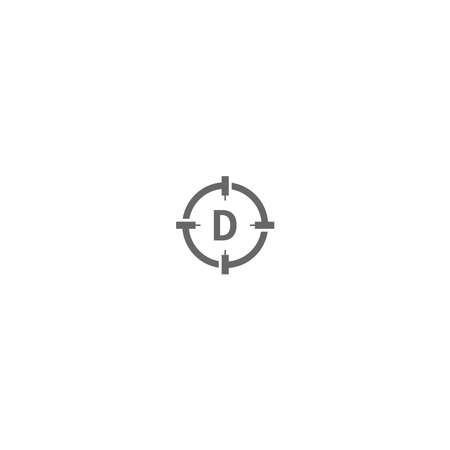 Modern circle shot minimalist  D logo letter creative design conceptのイラスト素材