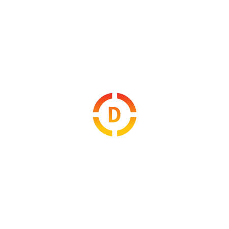 Circle D  logo letter design concept in gradient colors illustrationのイラスト素材