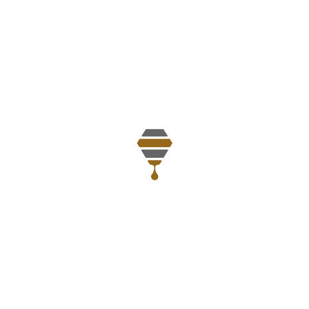 Honey logo, leaves, leaf honey logo icon design concept illustrationのイラスト素材