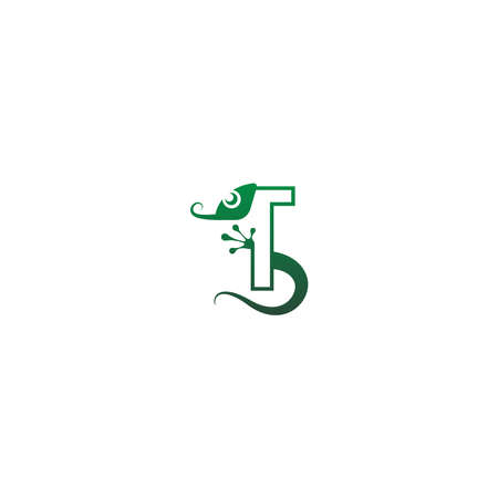 Chameleon font, letter design concept illustrationのイラスト素材