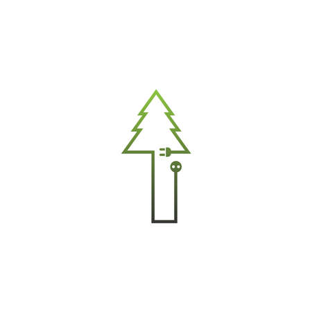 I Letter tree Logo, Concept Letter I + icon treeのイラスト素材