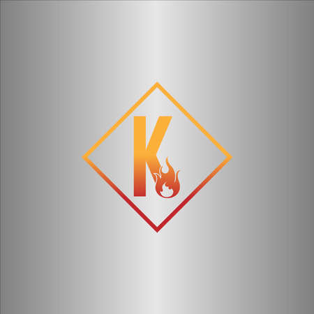 Alphabet combine flame icon template vectorのイラスト素材