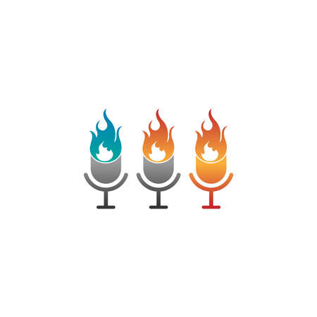 Podcast logo icon vector template illustrationのイラスト素材