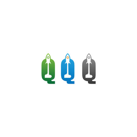 Rocket icon combined with letters concept design vectorのイラスト素材