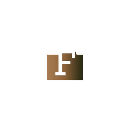 Letter F on the square icon template vectorのイラスト素材