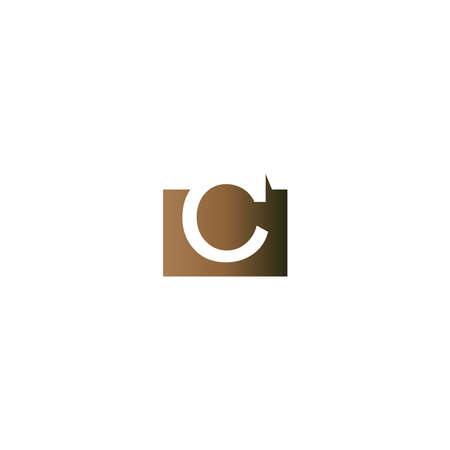 Letter C on the square icon template vectorのイラスト素材