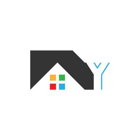 Letter Y  logo Icon for house, real estate vector templateのイラスト素材