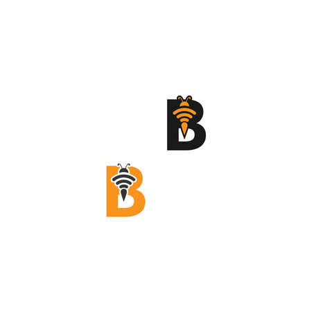 Letter B bee icon  creative design illustrationのイラスト素材