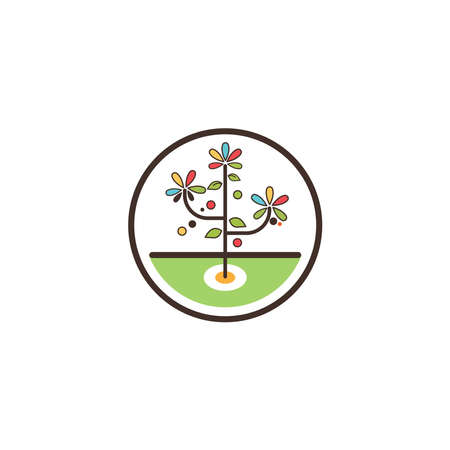 Flower logo icon creative design templateのイラスト素材