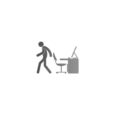 The condition of a man working hard at the computerのイラスト素材
