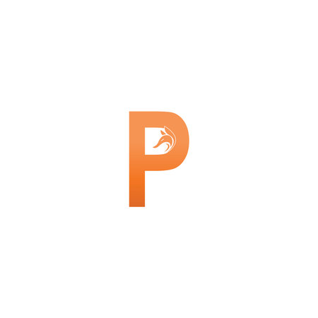Fox head icon combination with letter P logo icon design vectorのイラスト素材