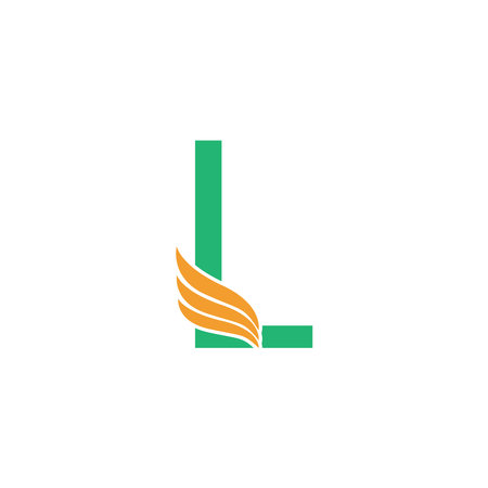 Letter L with wing icon design concept illustrationのイラスト素材