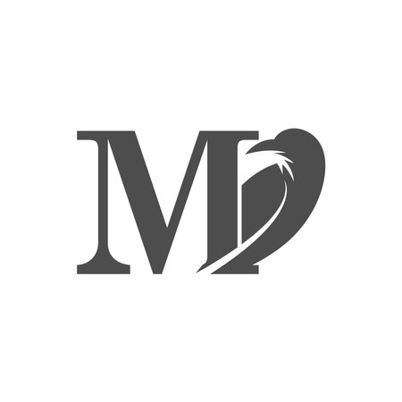 Letter M and crow combination icon logo design vectorのイラスト素材