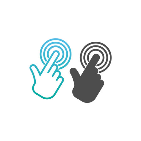 Digital hand touch technology   icon design vectorのイラスト素材