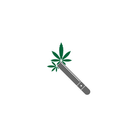 Cannabis leaf logo design vector template illustrationのイラスト素材