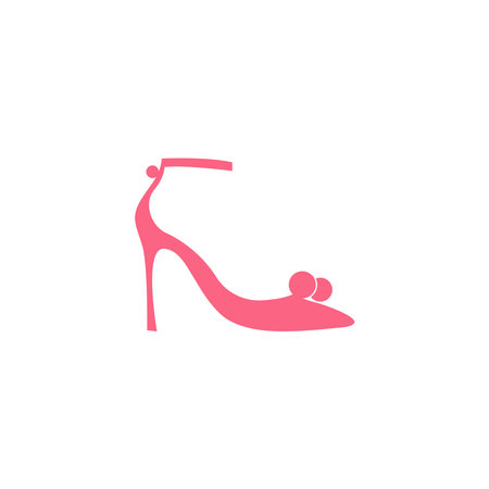 Woman shoe, High Heel logo icon design vector templateのイラスト素材
