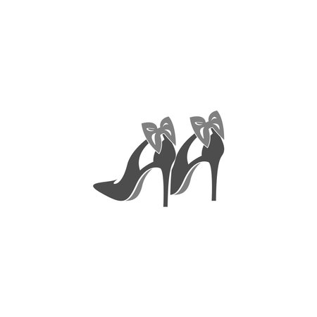 Woman shoe, High Heel logo icon design vector templateのイラスト素材