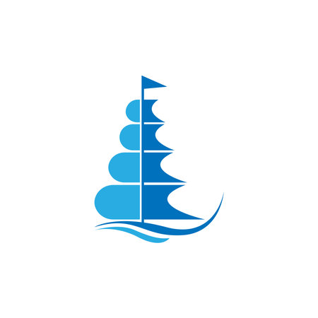 Cruise ship logo icon design template vector illustrationのイラスト素材