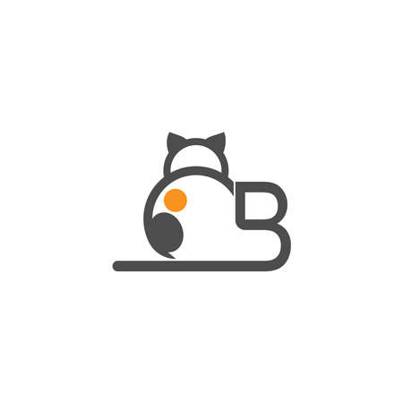 Cat icon logo with letter B template design vector  illustrationのイラスト素材