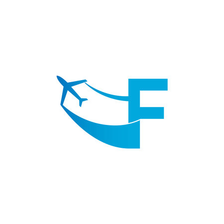 Letter F with plane logo icon design vector illustration templateのイラスト素材