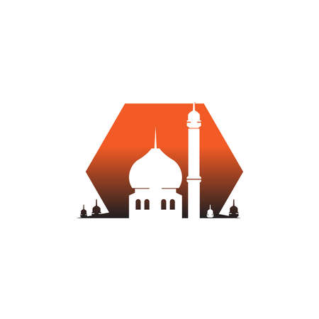 Islamic logo, Mosque icon design vector template illustrationのイラスト素材