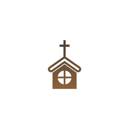 Chruch icon logo sign vector design illustration templateのイラスト素材