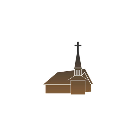 Chruch icon logo sign vector design illustration templateのイラスト素材