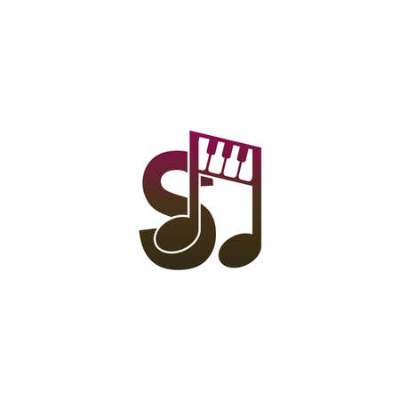 Letter S logo icon with musical note design symbol template vectorのイラスト素材