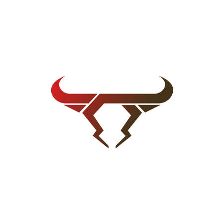 Bull icon logo, buffalo head icon logo design vector templateのイラスト素材