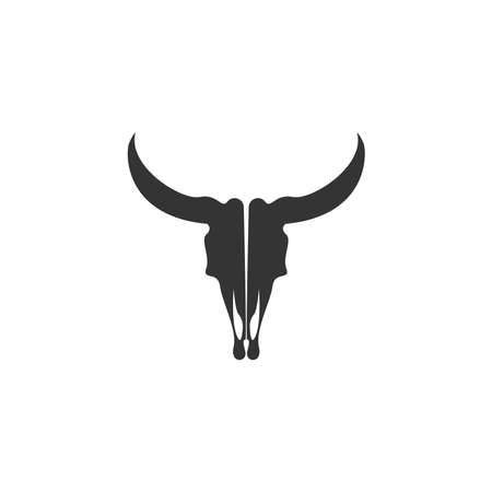 Bull icon logo, buffalo head icon logo design vector templateのイラスト素材