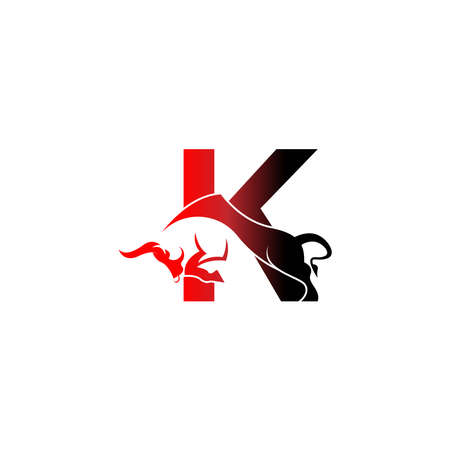 Mix letter logo icon with bull design symbol template vectorのイラスト素材