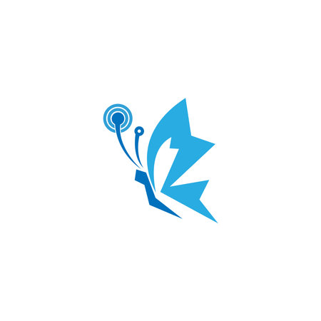 Butterfly icon logo design concept template illustration vectorのイラスト素材