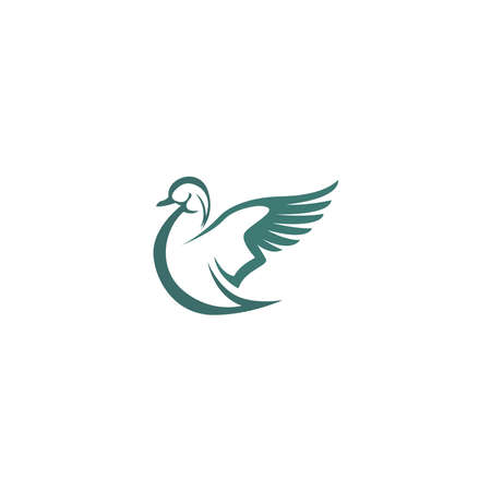 Duck icon logo design concept template illustration vectorのイラスト素材