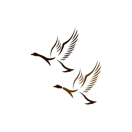 Duck icon logo design concept template illustration vectorのイラスト素材