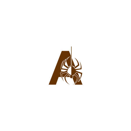 Letter A with spider icon logo design template vectorのイラスト素材