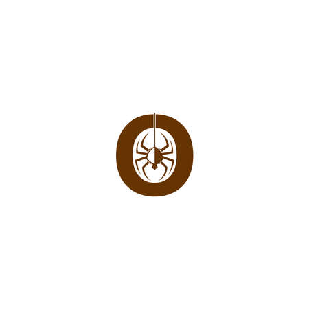 Letter O with spider icon logo design template vectorのイラスト素材