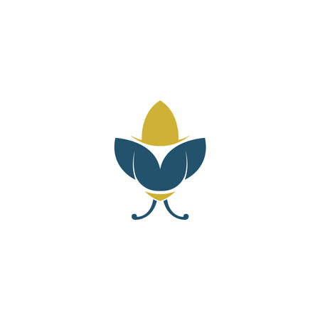 Fireflies icon logo simple design vector template illustrationのイラスト素材