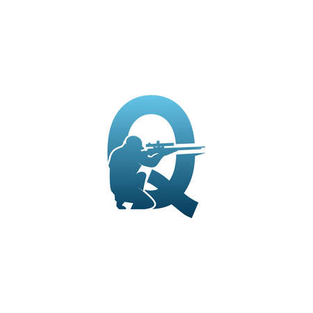 Letter Q with sniper icon logo design concept template vectorのイラスト素材