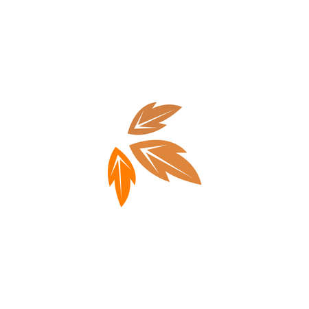Autumn leaves icon flat design template vectorのイラスト素材