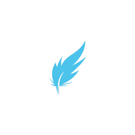 Feather icon logo flat design template vectorのイラスト素材