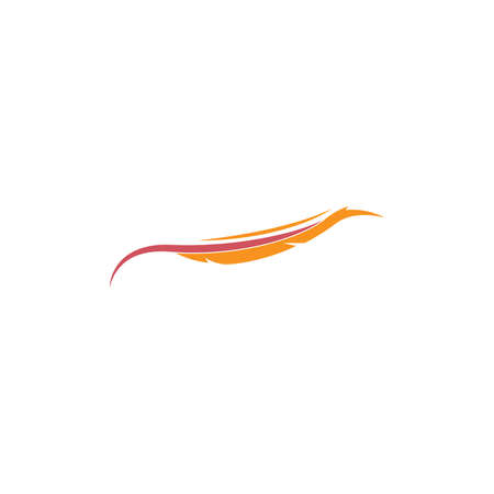 Feather icon logo flat design template vectorのイラスト素材