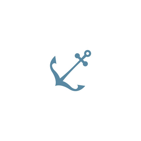 Anchor icon logo design template vector illustration