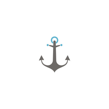 Anchor icon logo design template vector illustration