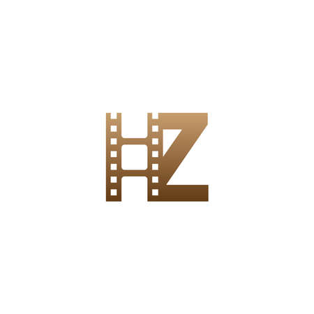Letter Z with film strip icon logo design template illustrationのイラスト素材
