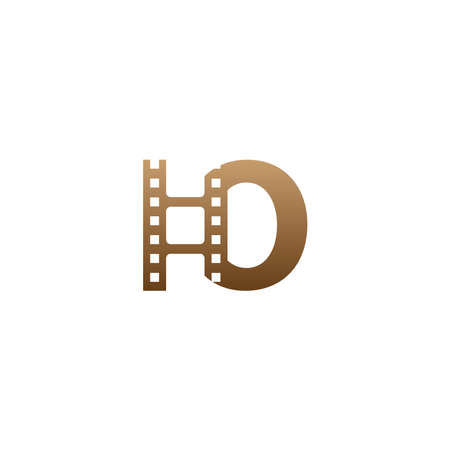 Letter O with film strip icon logo design template illustrationのイラスト素材