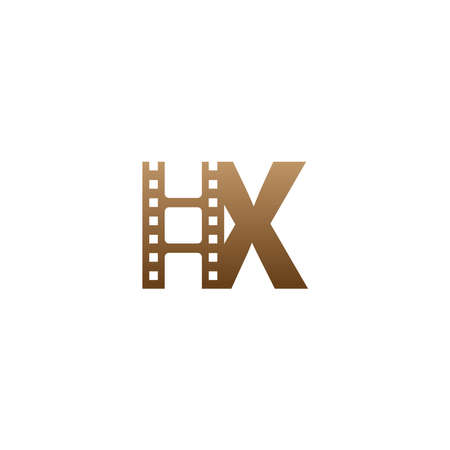 Letter X with film strip icon logo design template illustrationのイラスト素材