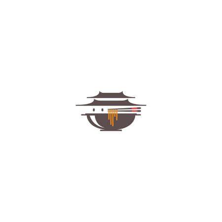 Noodle icon logo design template vector illustrationのイラスト素材