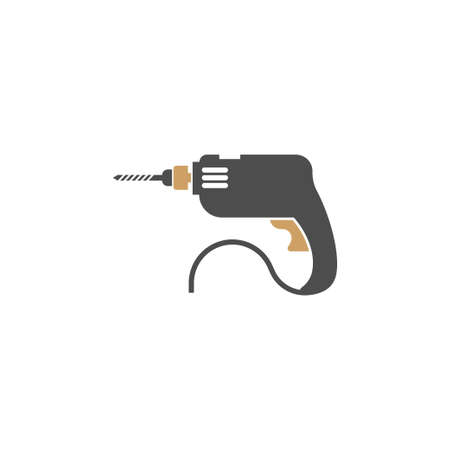 Construction drill icon logo design template vectorのイラスト素材