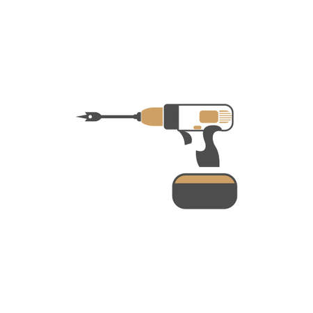 Construction drill icon logo design template vectorのイラスト素材